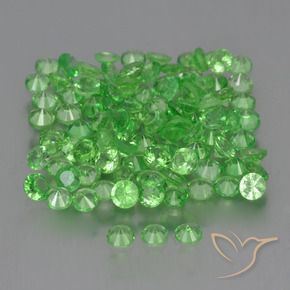 Gemas de Granate tsavorita Verde vivo natural de 4.76 ct, Redondo, VS