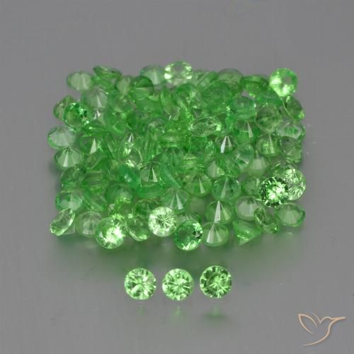 4.13ctw Natural Verde vivo Granate Tsavorita, Redondo, VS