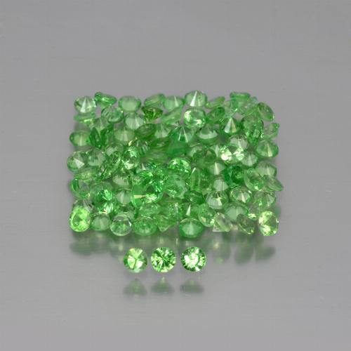 Gemas de granate tsavorita Verde vivo natural de 3.74 ct, Corte Redondo, VS