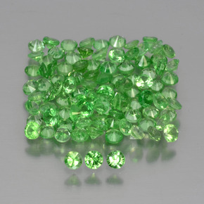 Gemas de granate tsavorita Verde vivo natural de 3.74 ct, Corte Redondo, VS