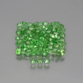Gemas de granate tsavorita Verde vivo natural de 3.74 ct, Corte Redondo, VS