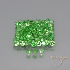 Gemas de Granate tsavorita Verde vivo natural de 4.13 ct, Redondo, VS