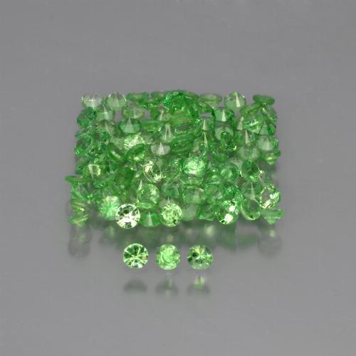 Gemas de granate tsavorita verde natural de 3,73 ct, corte redondo, VS