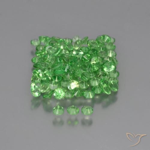 Gemas de Granate tsavorita Verde claro natural de 4.91 ct, Redondo, VS