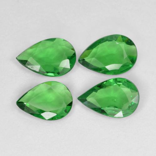 Gemas de granate tsavorita Verde medio natural de 1.21 ct, En forma de pera, VS