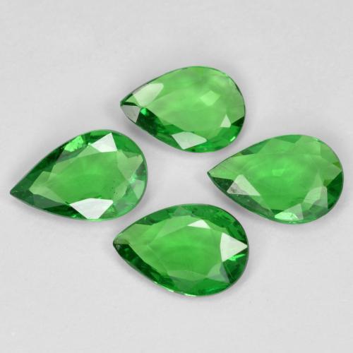 Gemas de granate tsavorita Verde medio natural de 1.21 ct, En forma de pera, VS