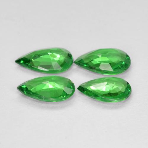 Gemas de granate tsavorita Verde medio natural de 1.21 ct, En forma de pera, VS