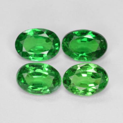 Gemas de granate tsavorita Verde intenso natural de 1.46 ct, Corte Óvalo, VS