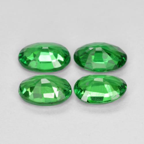 Gemas de granate tsavorita Verde intenso natural de 1.46 ct, Corte Óvalo, VS