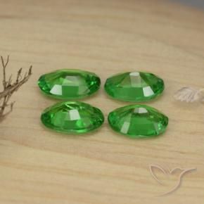 Gemas de Granate tsavorita Verde bosque claro natural de 1.65 ct, Ovalada, VS