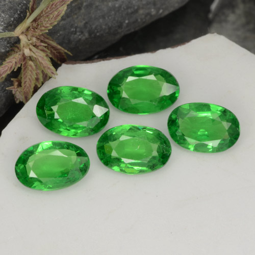 Gemas de granate tsavorita verde natural de 2,01 ct, corte óvalo, VS