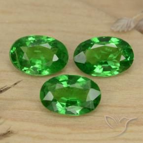 Gemas de granate tsavorita verde natural de 1,30 ct, corte óvalo, VS