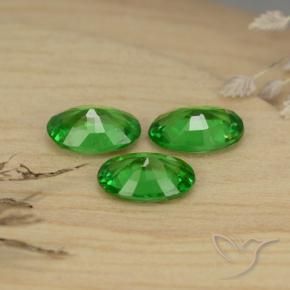 Gemas de granate tsavorita verde natural de 1,30 ct, corte óvalo, VS
