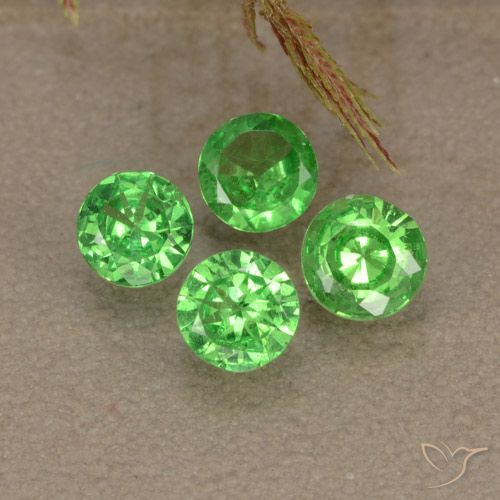 1.04ctw Natural Verde vivo Granate Tsavorita, Redondo, VVS-VS