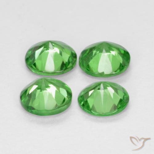 Gemas de Granate tsavorita Verde claro natural de 1.08 ct, Redondo, VS