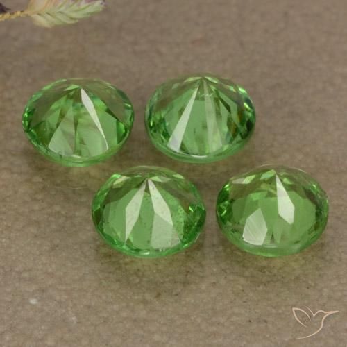 Gemas de granate tsavorita verde natural de 1,19 ct, corte redondo, VS