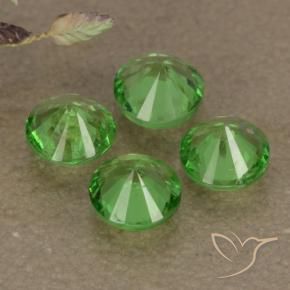 Gemas de granate tsavorita Verde vivo natural de 1.03 ct, Corte Redondo, VS