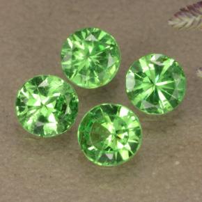 Gemas de granate tsavorita verde natural de 0,85 ct, corte redondo, VS