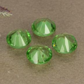Gemas de granate tsavorita verde natural de 0,85 ct, corte redondo, VS