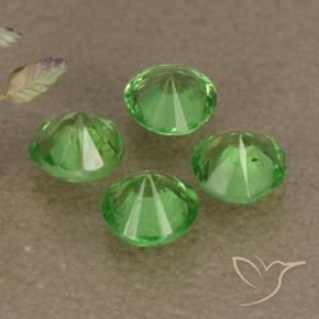 Gemas de Granate tsavorita Verde vivo natural de 0.94 ct, Redondo, VS