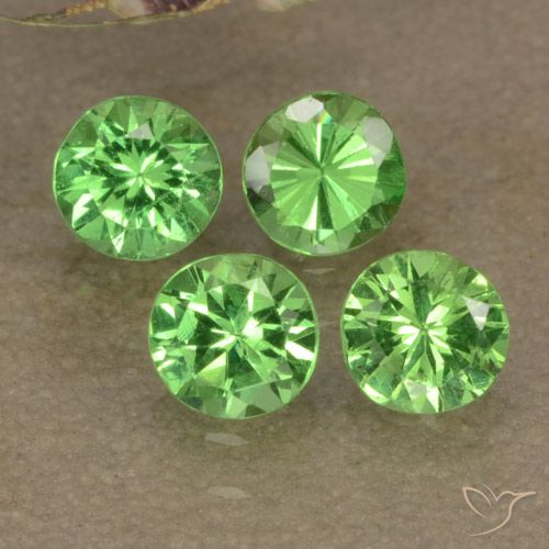 0.93ctw Natural Verde vivo Granate Tsavorita, Redondo, VS