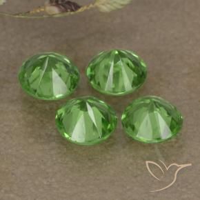 Gemas de Granate tsavorita Verde vivo natural de 0.93 ct, Redondo, VS