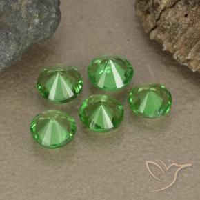 Gemas de granate tsavorita verde natural de 1,28 ct, corte redondo, VS
