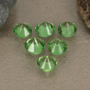 Gemas de granate tsavorita verde natural de 1,23 ct, corte redondo, VS
