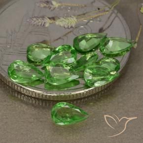 Gemas de Granate tsavorita Verde medio natural de 1.54 ct, En forma de pera, VS
