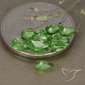 Gemas de Granate tsavorita Verde medio natural de 1.54 ct, En forma de pera, VS