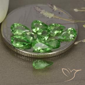 Gemas de Granate tsavorita Verde vivo natural de 1.79 ct, En forma de pera, VS
