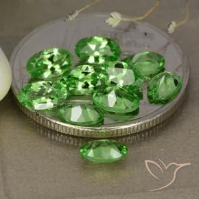 Gemas de Granate tsavorita Verde medio natural de 2.68 ct, Ovalada, VS