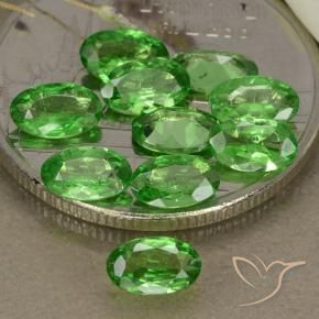 Gemas de Granate tsavorita Verde claro natural de 2.33 ct, Ovalada, VS