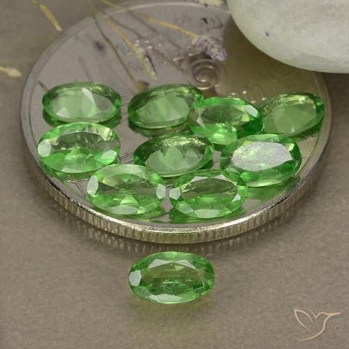 Gemas de Granate tsavorita Verde bosque claro natural de 2.27 ct, Ovalada, VS