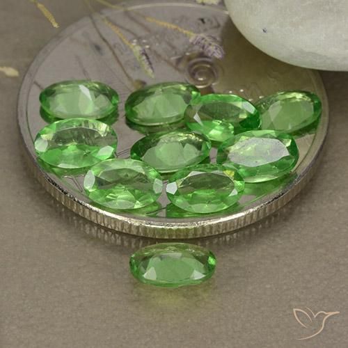 Gemas de Granate tsavorita Verde bosque claro natural de 2.27 ct, Ovalada, VS