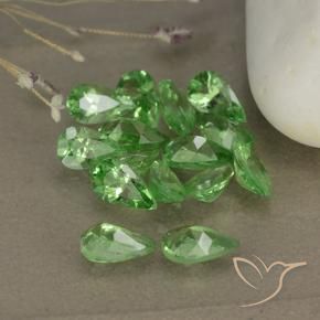 Gemas de Granate tsavorita Verde medio natural de 3.30 ct, En forma de pera, VS