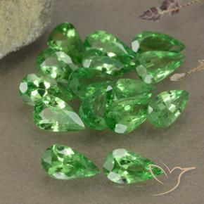 Gemas de granate tsavorita verde brillante natural de 2,41 ct, en forma de pera, VS