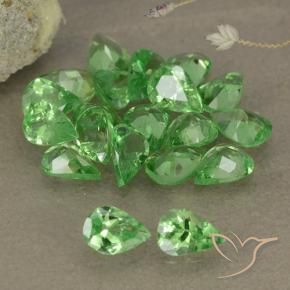 Gemas de Granate tsavorita Verde vivo natural de 2.85 ct, En forma de pera, VS