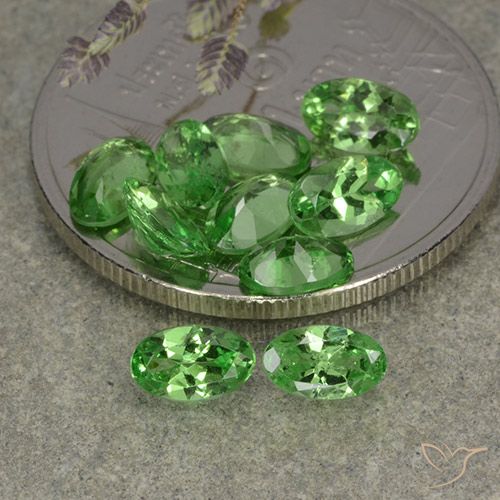 Gemas de granate tsavorita Verde natural de 2.52 ct, Corte Óvalo, VS
