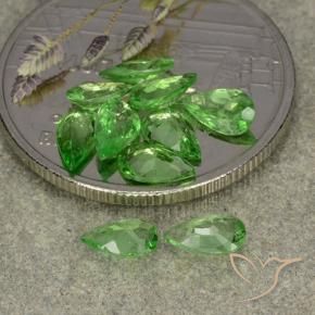 Gemas de granate tsavorita verde medio natural de 1,72 ct, en forma de pera, VS