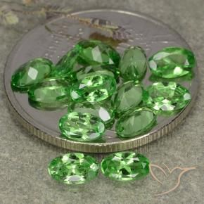 Gemas de Granate tsavorita Verde vivo natural de 3.22 ct, Ovalada, VS