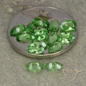 Gemas de Granate tsavorita Verde vivo natural de 3.22 ct, Ovalada, VS