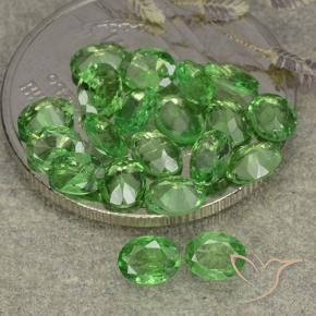 Gemas de Granate tsavorita Verde medio natural de 3.04 ct, Ovalada, VS