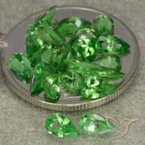 Gemas de Granate tsavorita Verde claro natural de 4.34 ct, En forma de pera, VS