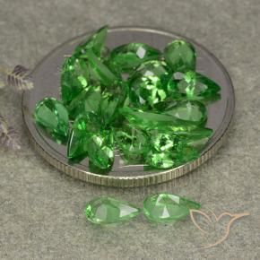 Gemas de Granate tsavorita Verde claro natural de 4.34 ct, En forma de pera, VS
