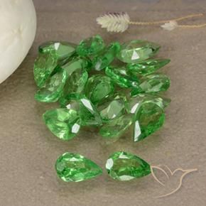 Gemas de Granate tsavorita Verde medio natural de 3.30 ct, En forma de pera, VS