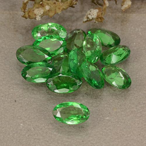 Gemas de granate tsavorita Verde claro natural de 2.96 ct, Corte Óvalo, VS