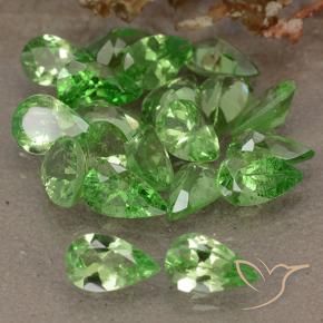 Gemas de granate tsavorita verde natural de 4,77 ct, en forma de pera, VS