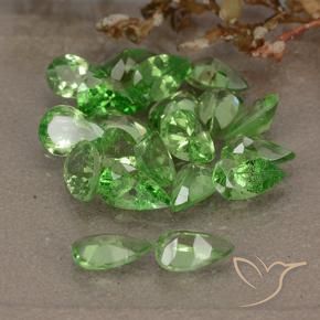 Gemas de granate tsavorita verde natural de 4,77 ct, en forma de pera, VS