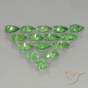 Gemas de Granate tsavorita Verde vivo natural de 2.49 ct, En forma de pera, VS
